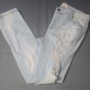 Light Blue Distressed Women's Jeans